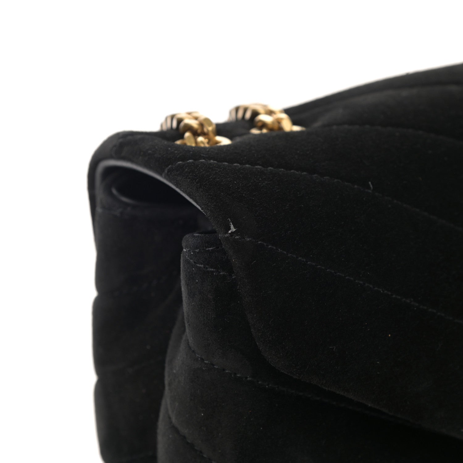 Saint Laurent Suede Calfskin Y Quilted Monogram Small Loulou Chain Satchel Black 11 of 12