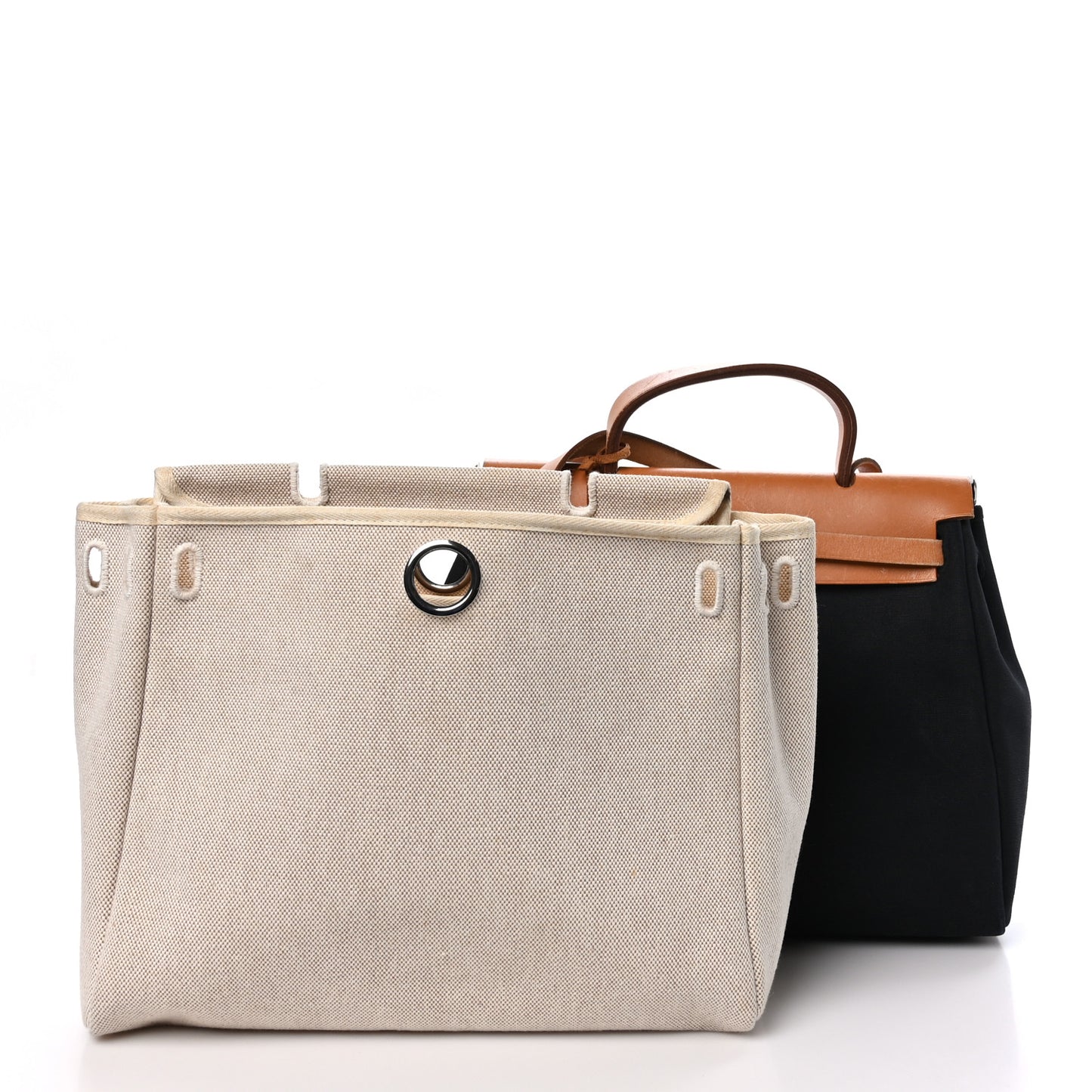 Toile Vache Calfskin Herbag 30 PM Black Natural