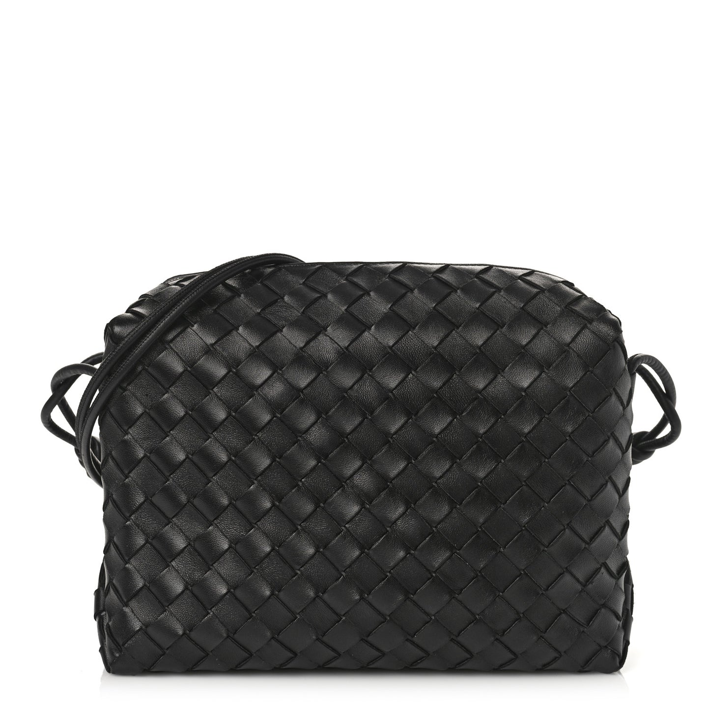 Nappa Intrecciato Small Loop Camera Bag Black