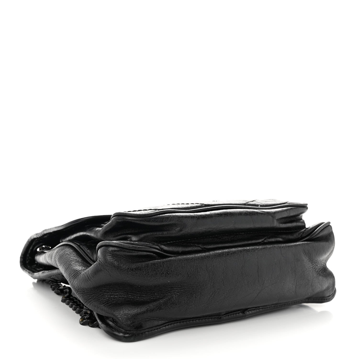 Saint Laurent Crinkled Calfskin Matelasse Monogram Medium Niki Chain Satchel Black 4 of 12