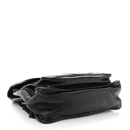 Saint Laurent Crinkled Calfskin Matelasse Monogram Medium Niki Chain Satchel Black 4 of 12
