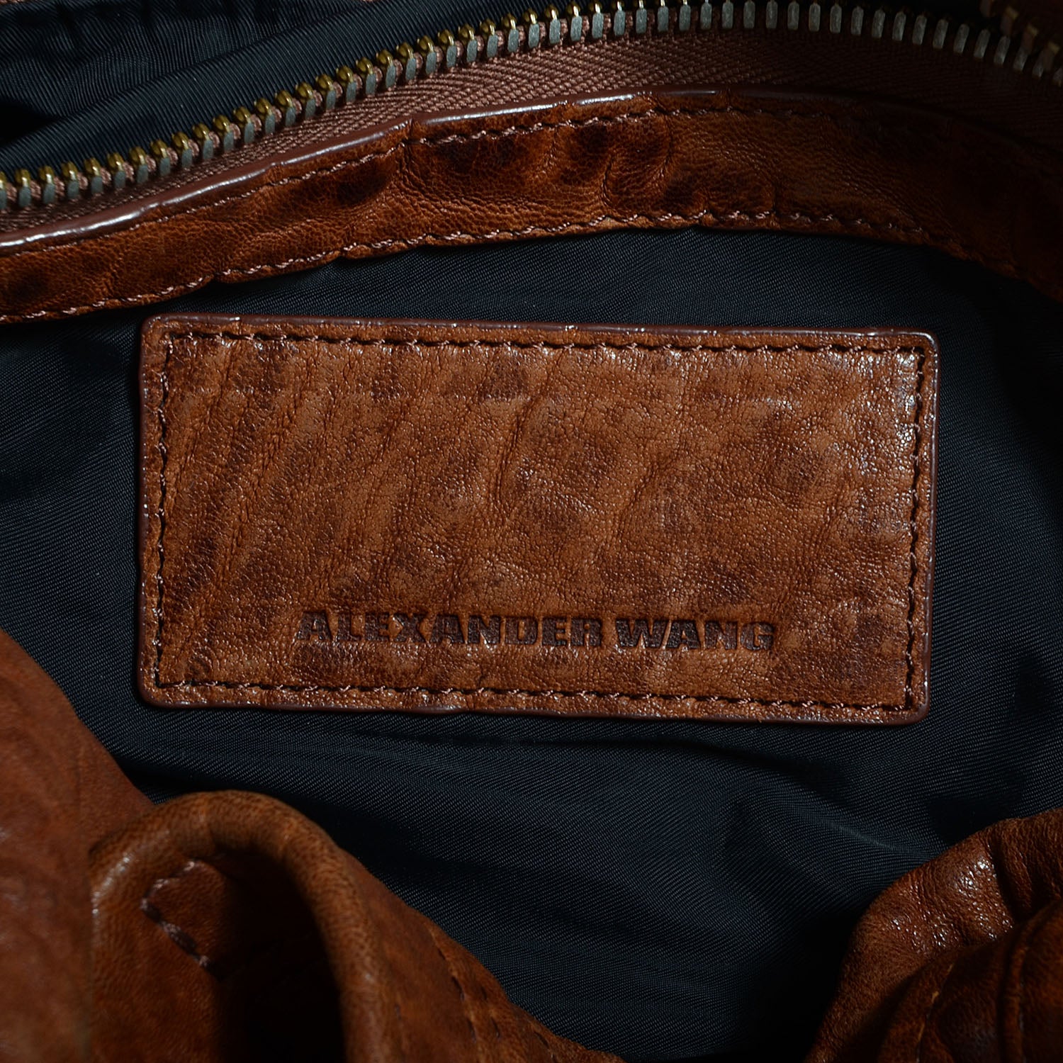 Alexander Wang Pebbled Lambskin Rocco Brown w Antique Silver Hardware 6 of 7