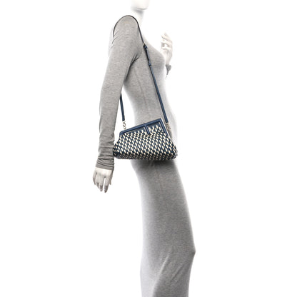 Fendi Vitello Grace Intreccio Small Fendi First Mirto Blue White Ice 2 of 10
