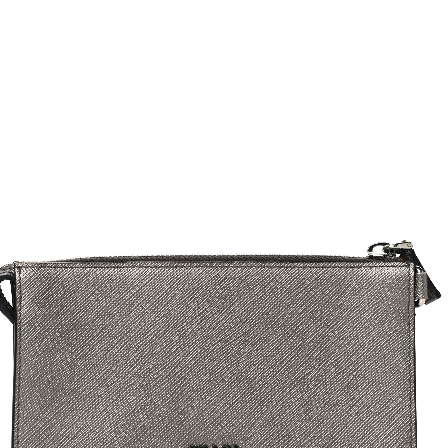 Metallic Saffiano Phone Pouch Fumo Mordore