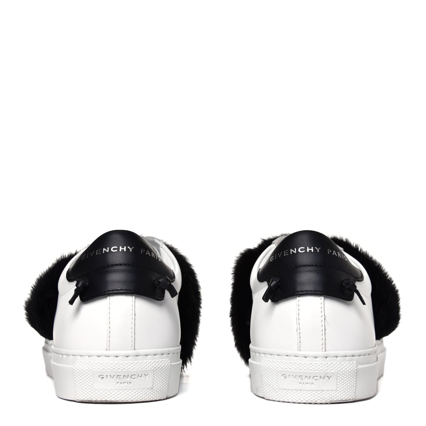 Calfskin Mink Fur Urban Sneakers 39 White Black