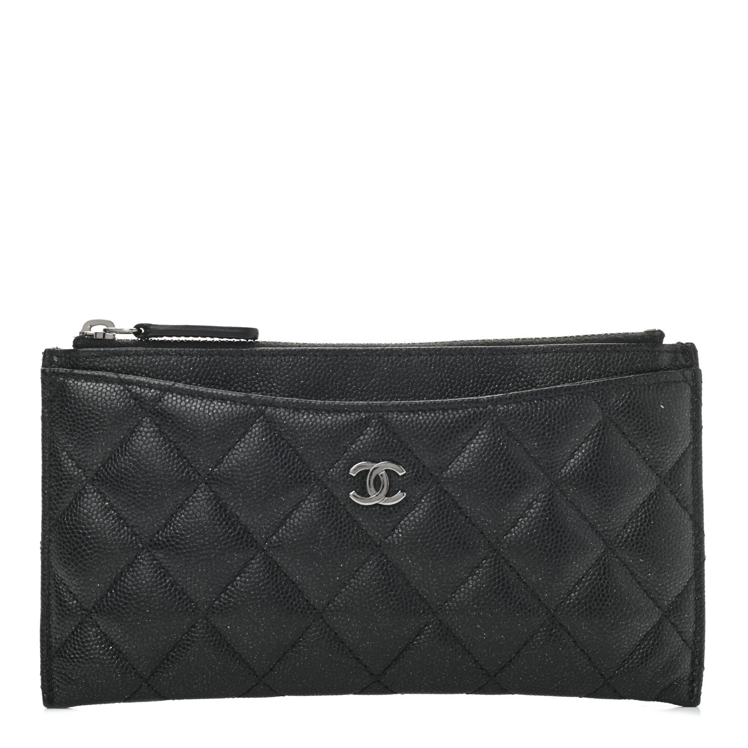 Chanel Iridescent Caviar Quilted Classic Zip Pouch Black 1 of 7