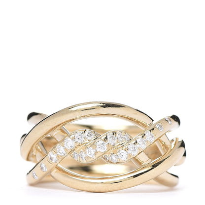 David Yurman 18K Yellow Gold Diamond Continuance Ring 52 6 1 of 5