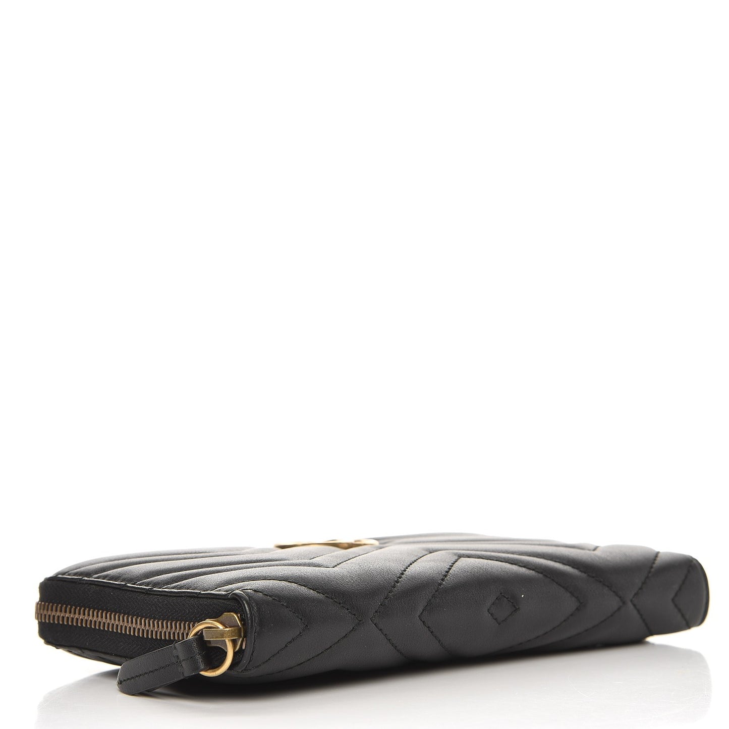 Calfskin Matelasse GG Marmont Zip Around Organizer Wallet Black