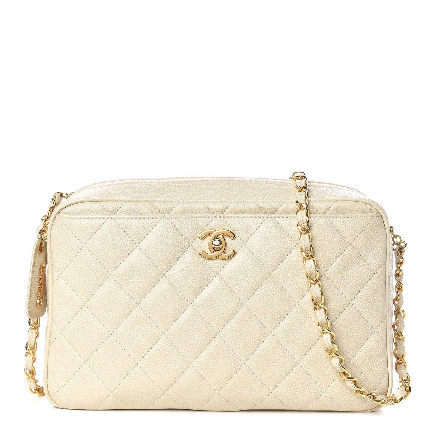Caviar Quilted Camera Case Beige Clair