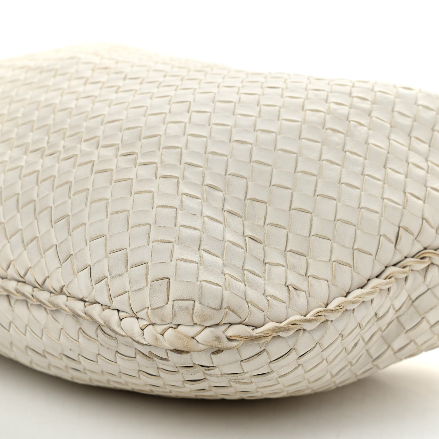 Nappa Intrecciato Large Veneta Hobo White