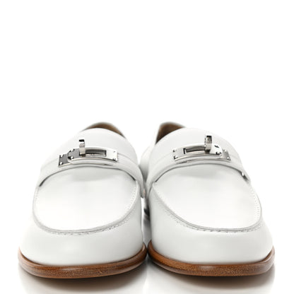 Hermes Calfskin Womens Destin Loafer 37.5 White 2 of 9
