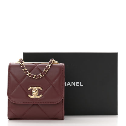 Chanel Lambskin Quilted Mini Trendy CC Clutch With Chain Burgundy 12 of 12