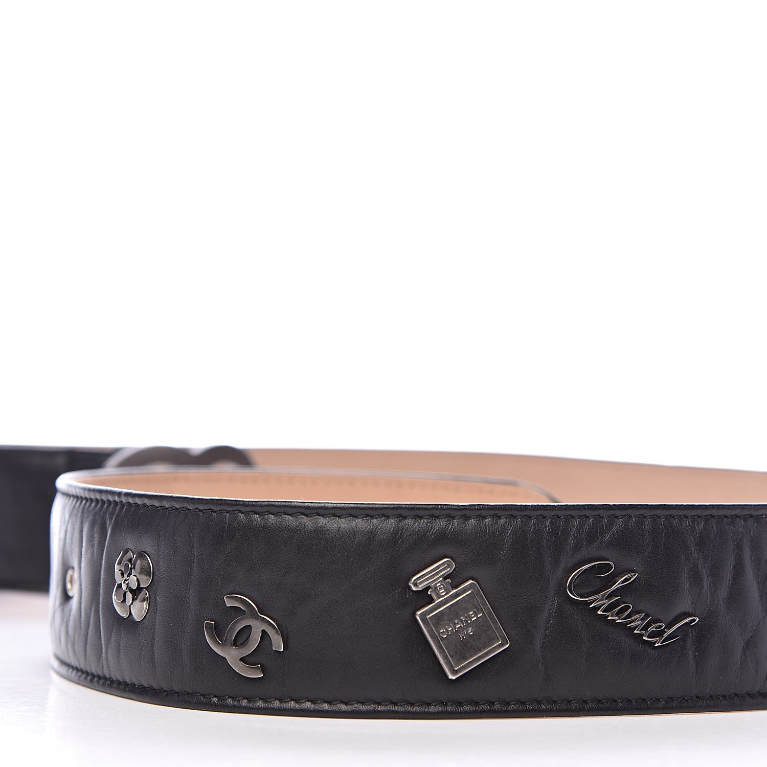 Chanel Lambskin Lucky Charms CC Belt 85 34 Black 4 of 5