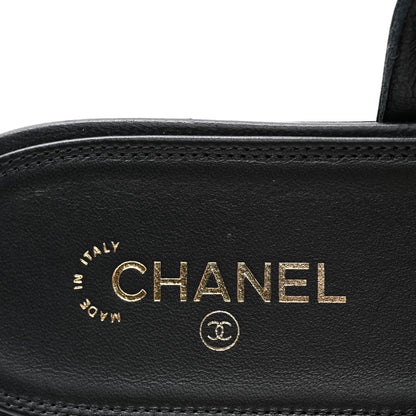 Chanel Lambskin Gripoix CC Thong Sandals 38.5 Black Gold 6 of 9