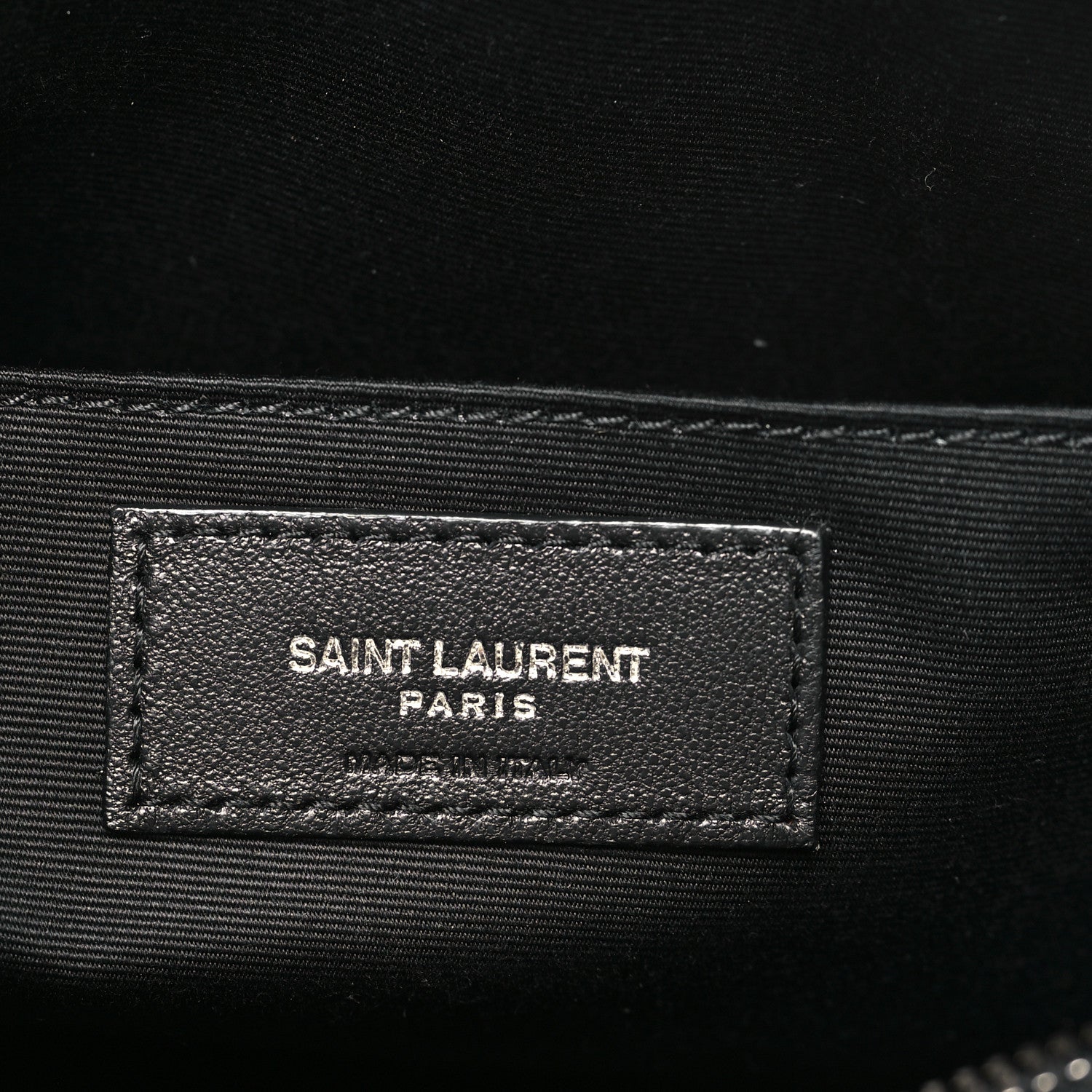 Saint Laurent Patent Zip Cosmetic Pouch Dark Vineyard Green 6 of 8