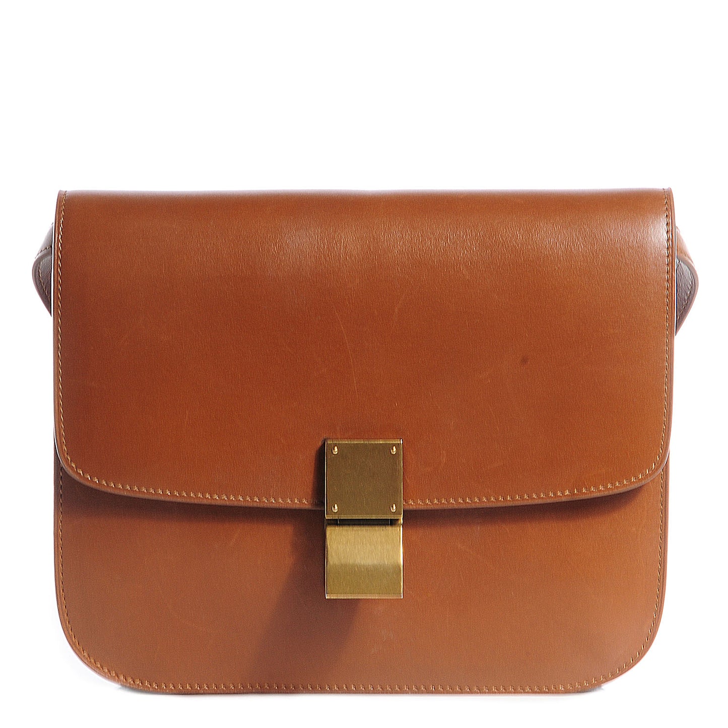 Smooth Calfskin Medium Classic Box Flap Bag Camel