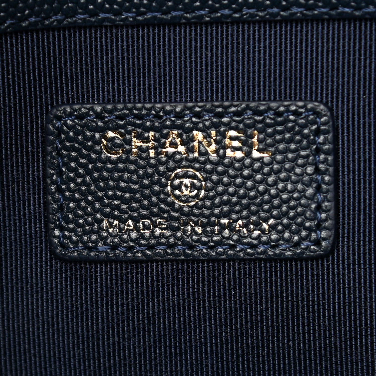 Chanel Caviar Quilted Medium Cosmetic Case Navy 6 of 8