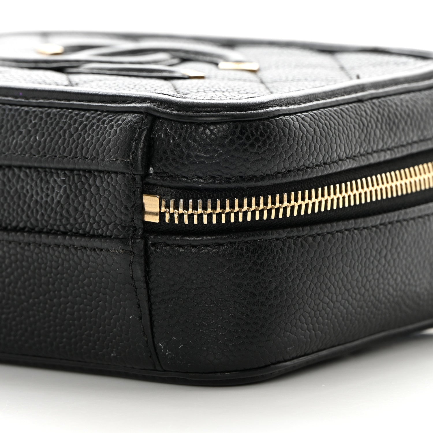 Chanel Caviar Quilted Small CC Filigree Vanity Case Black 10 of 18