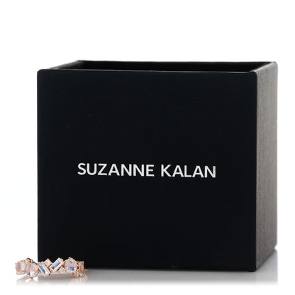Suzanne Kalan 14K Rose Gold Diamond Rainbow Moonstone Amalfi Blend Half Band Ring 56 7.5 6 of 6
