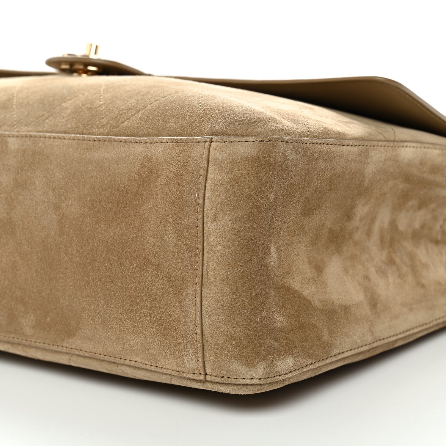 Chanel Suede Calfskin Souplissimo Maxi Flap Dark Beige 9 of 9