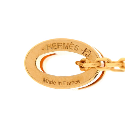 Hermes Lacquered Gold Mini Pop H Pendant Necklace Rose Dragee 6 of 7