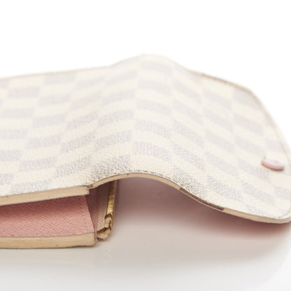 Louis Vuitton Damier Azur Emilie Wallet Rose Ballerine 10 of 15