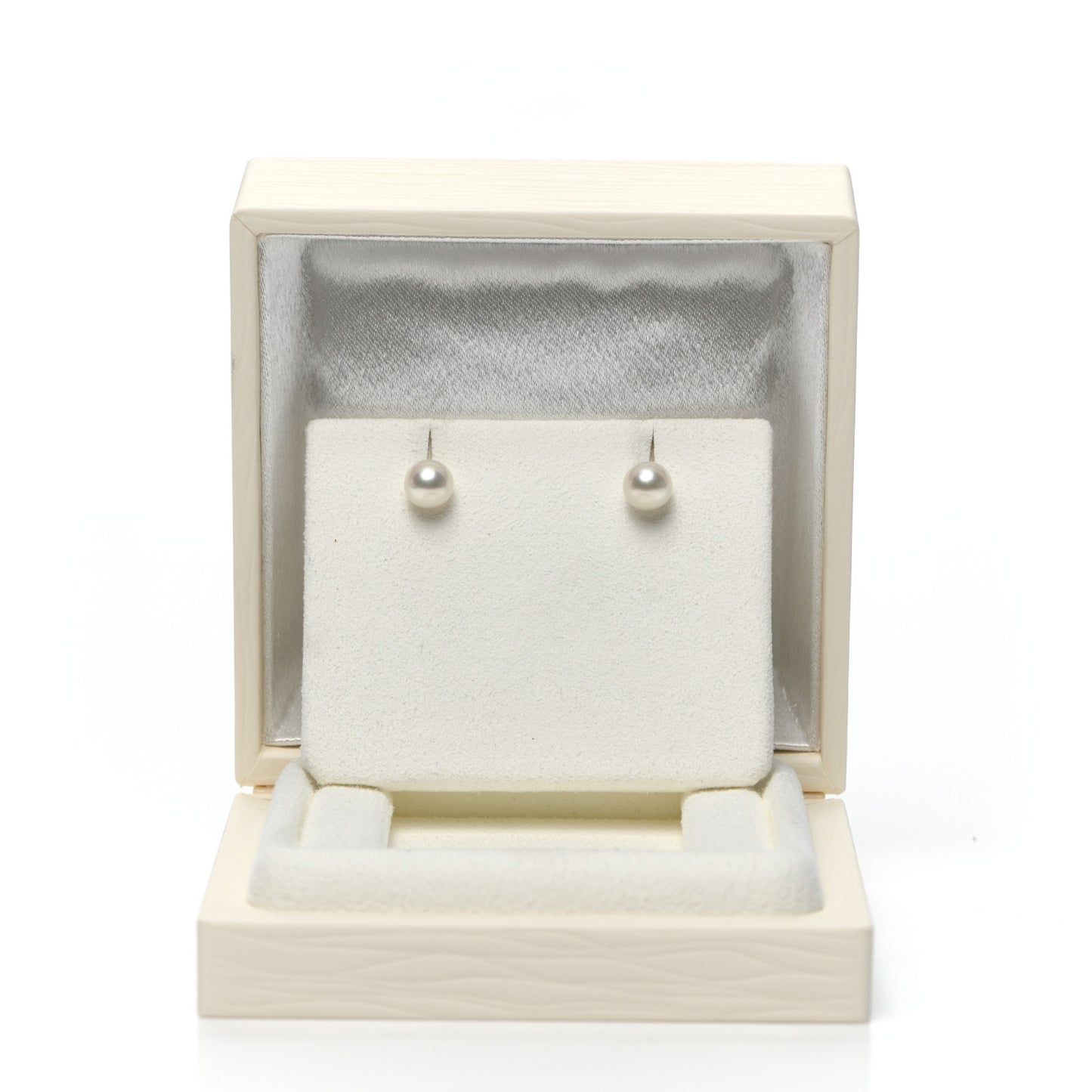 18K White Gold Akoya Pearl 6-6.5mm Stud Earrings