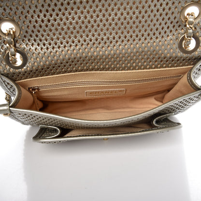 Chanel Metallic Perforated Calfskin Small Up In The Air Flap Light Gold 6 of 8
