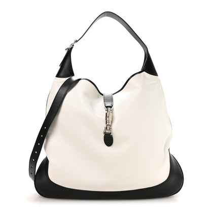 Gucci Calfskin Large Jackie 1961 Shoulder Bag Black White 1 of 10