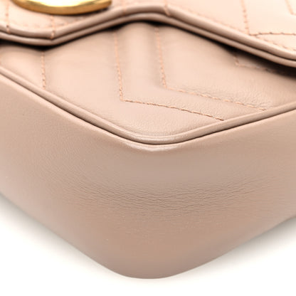 Gucci Calfskin Matelasse Super Mini GG Marmont Shoulder Bag Porcelain Rose 10 of 10