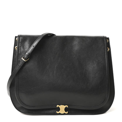Celine Shiny Lambskin Soft Triomphe Besace Bag Black 1 of 9