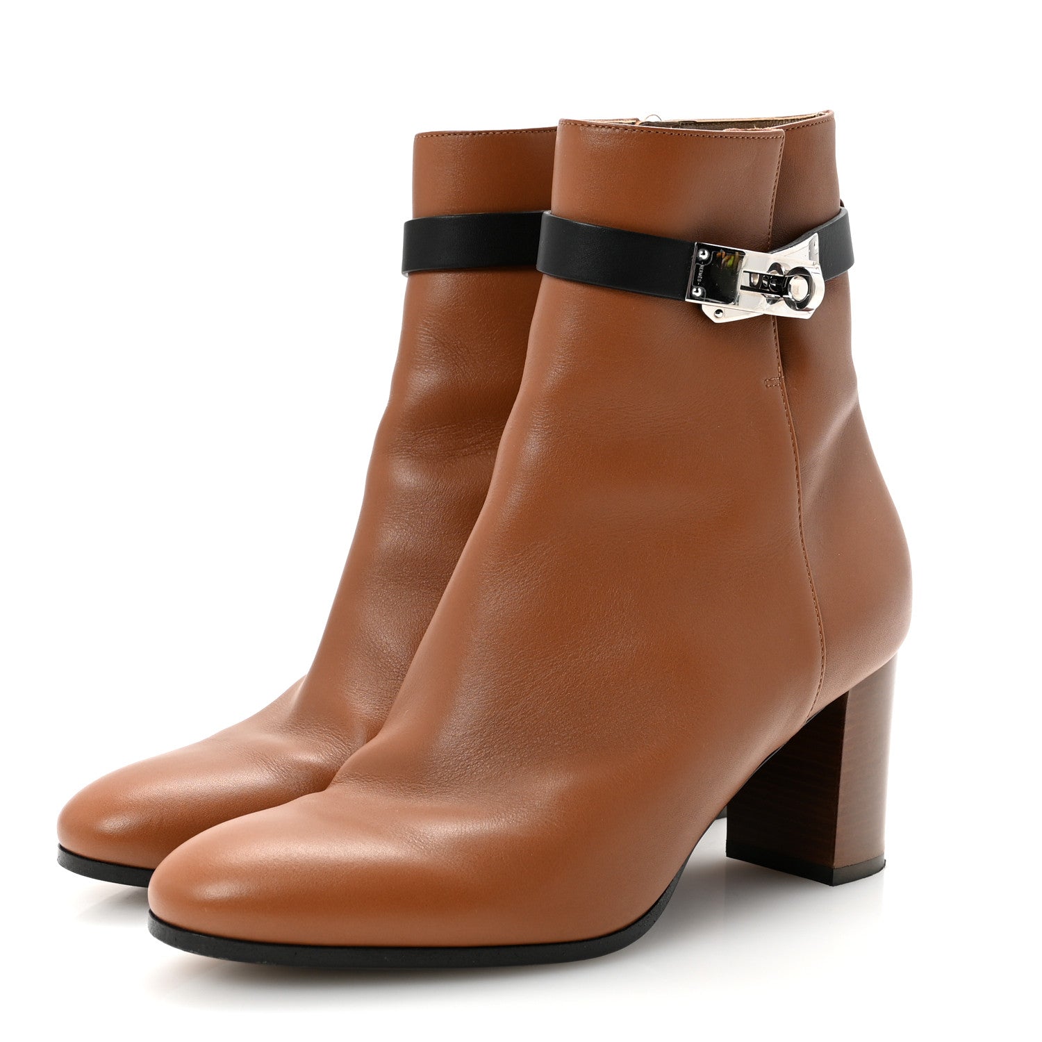 Hermes Calfskin Saint Germain Ankle Boots 37.5 Naturel 4 of 8