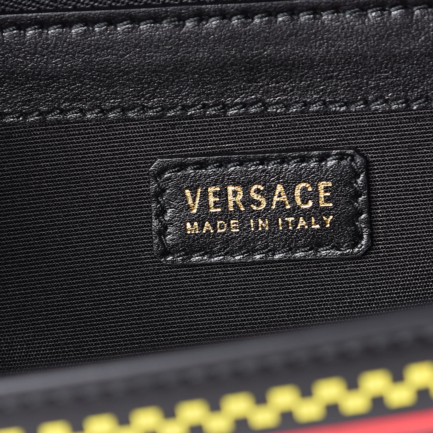 Versace Calfskin 90's Vintage Logo Chain Evening Bag Black 6 of 9