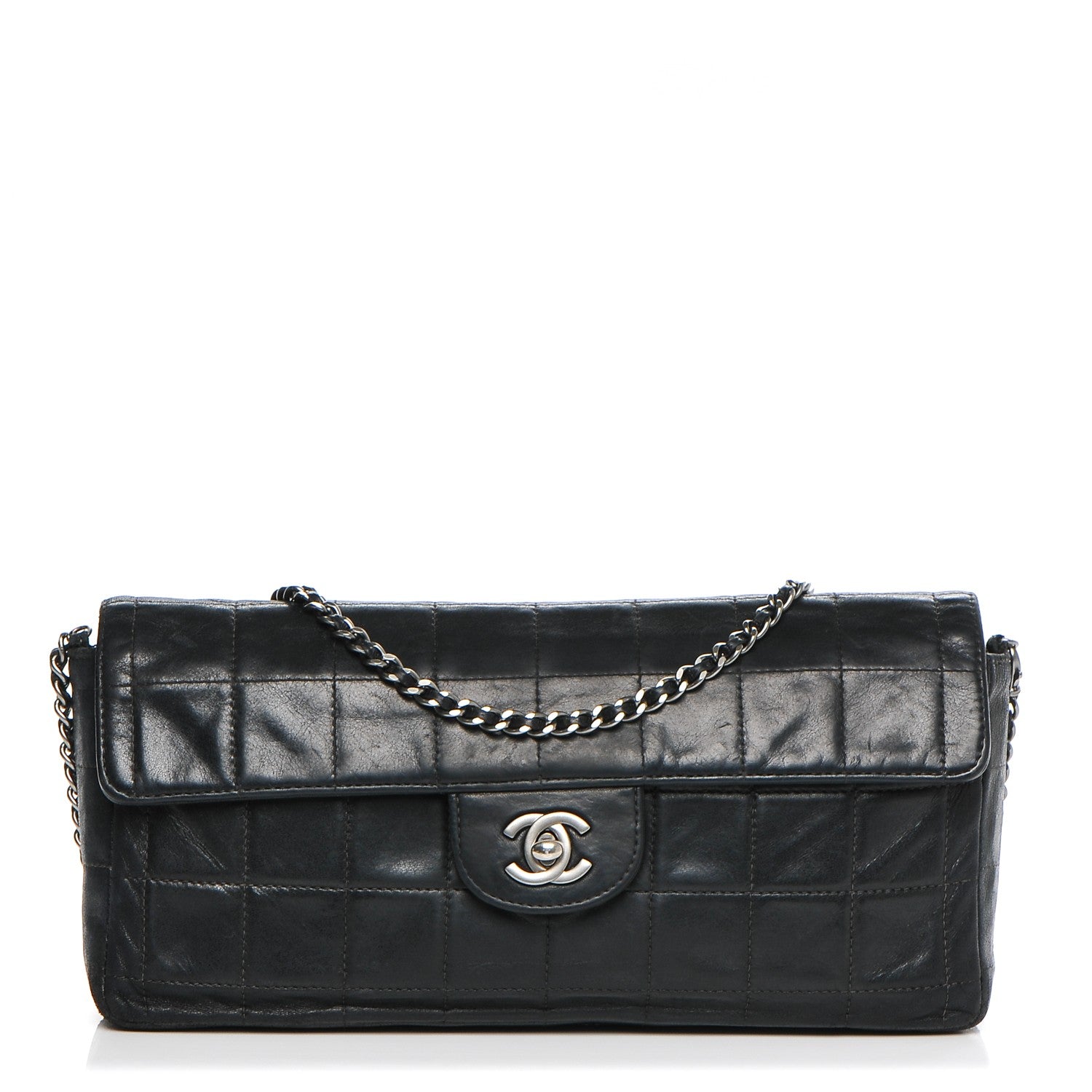 Chanel Lambskin Quilted East West Chocolate Bar Flap Black 1 of 9