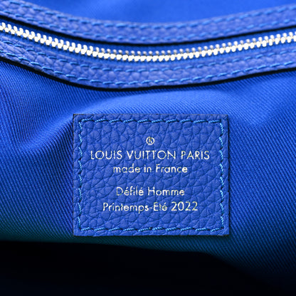 Louis Vuitton Taurillon Illusion Keepall Bandouliere 50 Bleu Vert 6 of 11