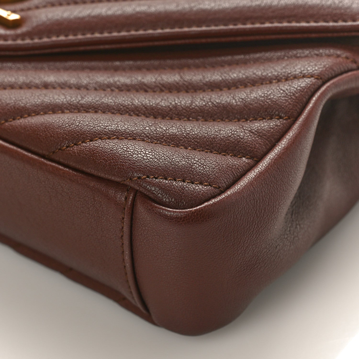 Saint Laurent Calfskin Matelasse Chevron Monogram Medium College Bag Brick 8 of 10