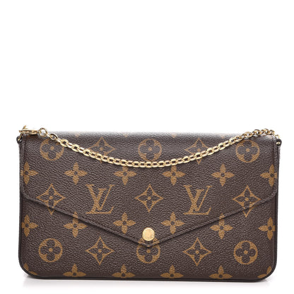 Louis Vuitton Monogram Pochette Felicie Chain Wallet Fuchsia 1 of 11