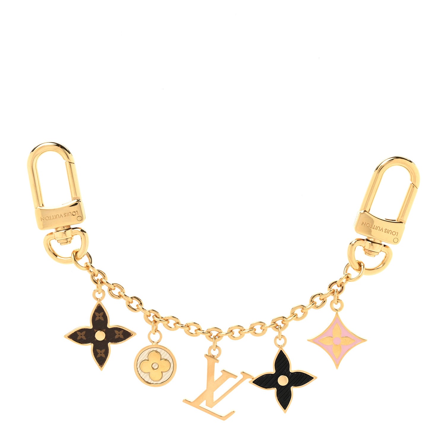 Louis Vuitton Metal Monogram Epi Spring Street Bag Charm Key Holder Gold 1 of 4