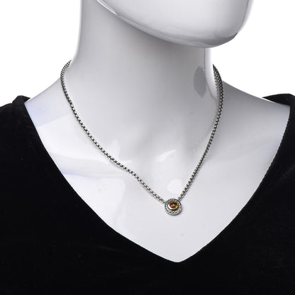 David Yurman Sterling Silver 18K Yellow Gold Citrine Cookie Necklace 2 of 7