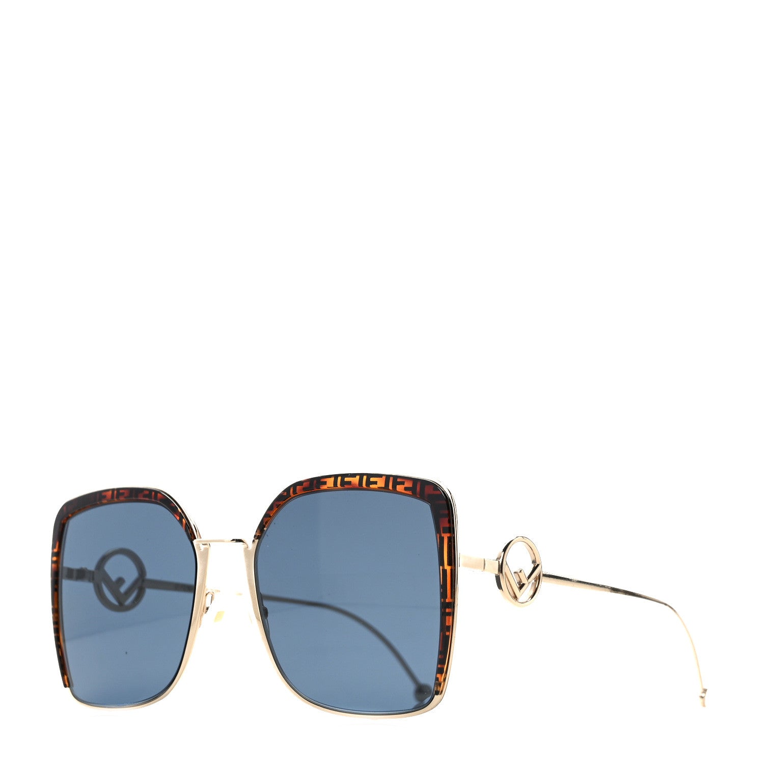 Fendi Metal Acetate F is Fendi FF Square Sunglasses FF 0294/S Blue Havana 1 of 7