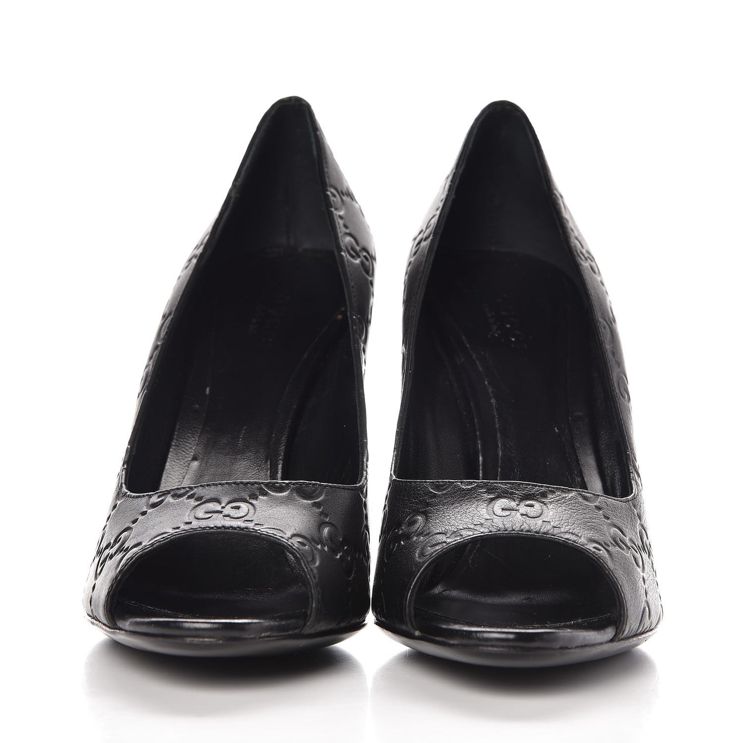 Guccissima Peep Toe Pumps 37.5 Black
