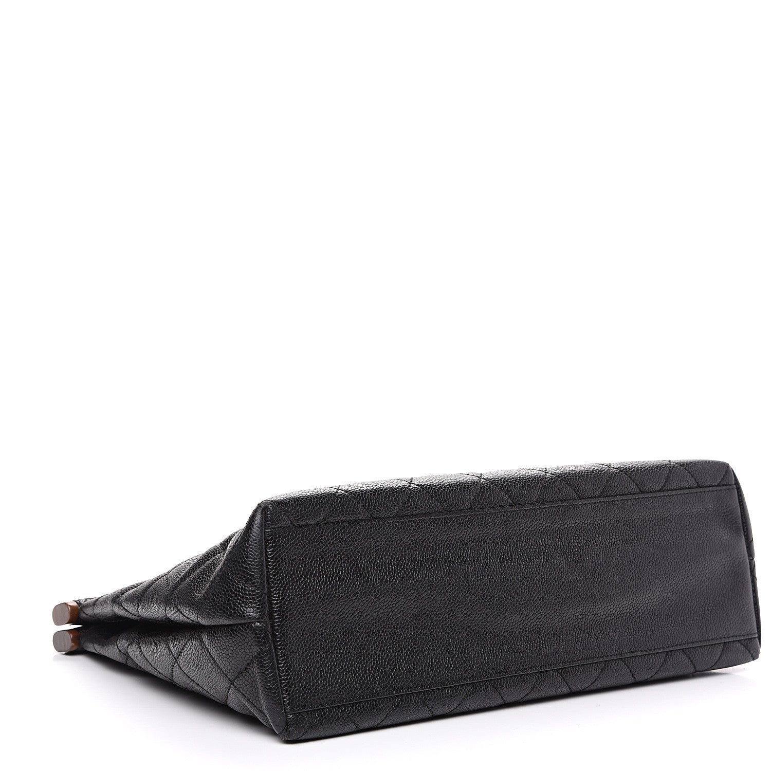 Chanel Caviar Quilted Wood Handle Tote Black 3 of 10