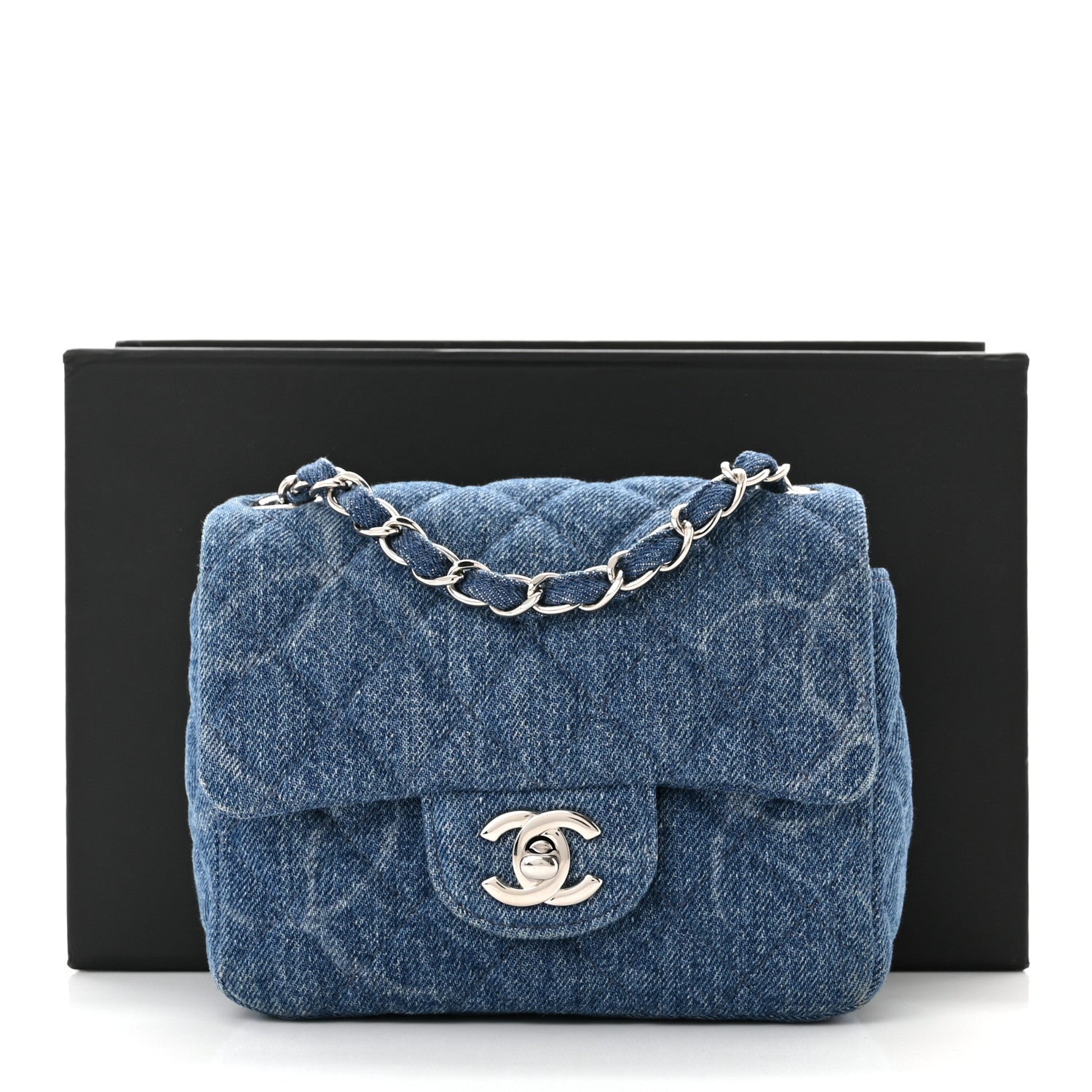 Chanel Denim CC Quilted Mini Square Flap Blue 12 of 12