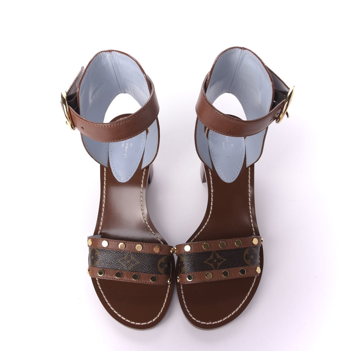 Calfskin Monogram Passenger Sandals 38 Cognac