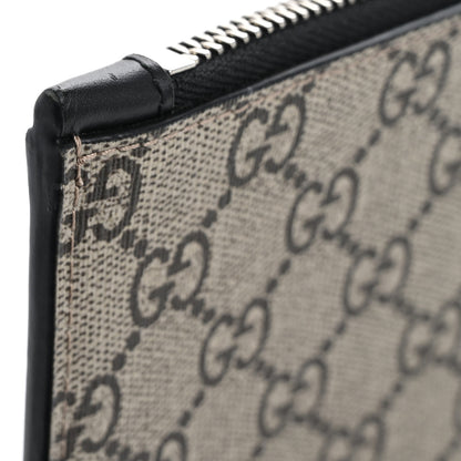 Gucci GG Supreme Monogram Kingsnake Zip Wristlet Pouch Beige Black 9 of 11