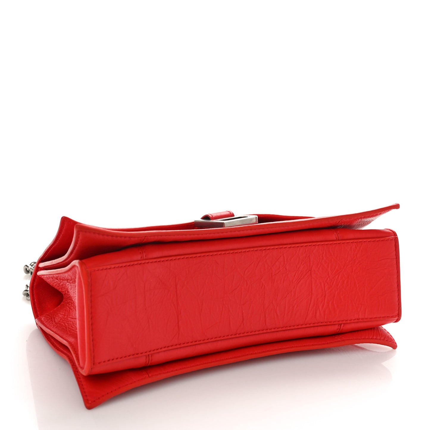 Arena Calfskin Small Crush Chain Bag Tomato Red