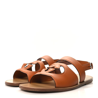 Gucci Cosmos Softy Calfskin Interlocking G Cut Out Mens Sandal 12 Harness Brown 3 of 8