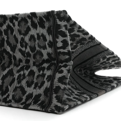 Christian Dior Canvas Mizza Embroidered Large Leopard Book Tote Grey 10 of 11