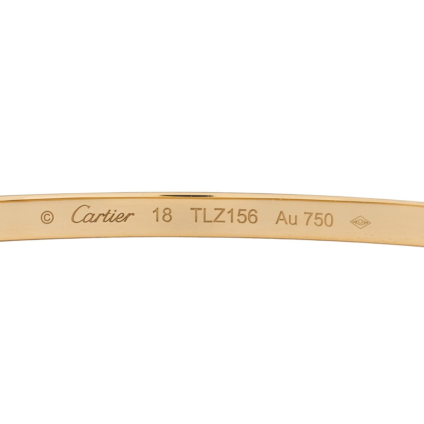 18K Yellow Gold 6 Diamond Small LOVE Bracelet 18