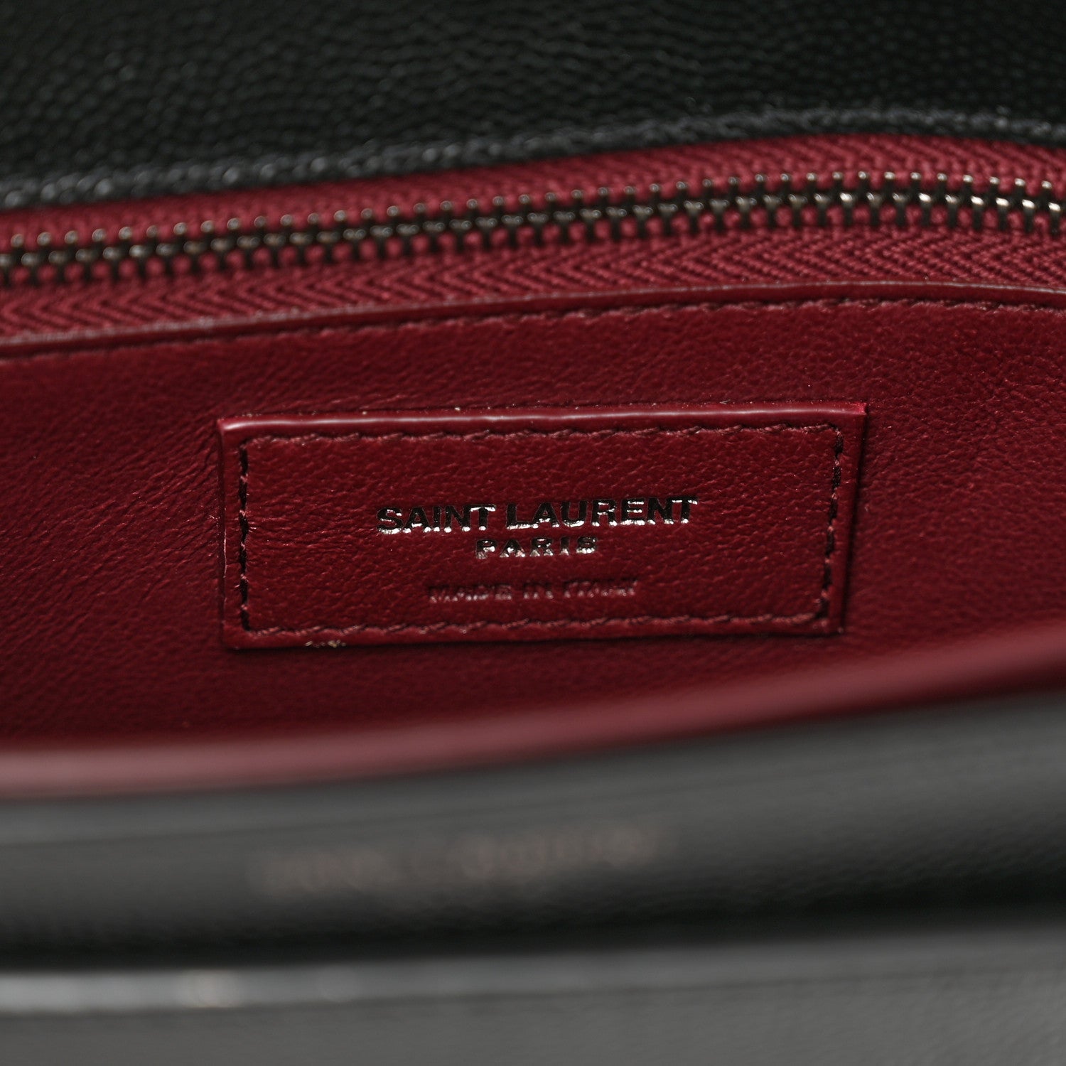 Saint Laurent Grain De Poudre Monogram Cassandra Clasp Bag Black Rouge Legion 6 of 10
